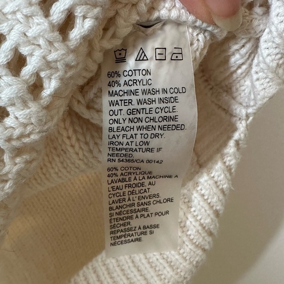 ALIA  Cream Knit Sweater Size Small Petite - Picture 4 of 6